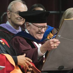 Distinguished alum Adams ‘61 received honorary Texas A&M Ph.D. at spring commencement
