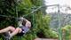 Kyle Crosley flies to a halt after a zipline ride over the Monteverde Cloud Forest.