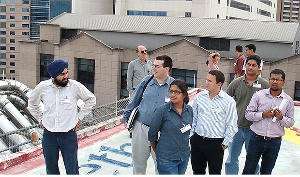 Facility management students tour hospital.